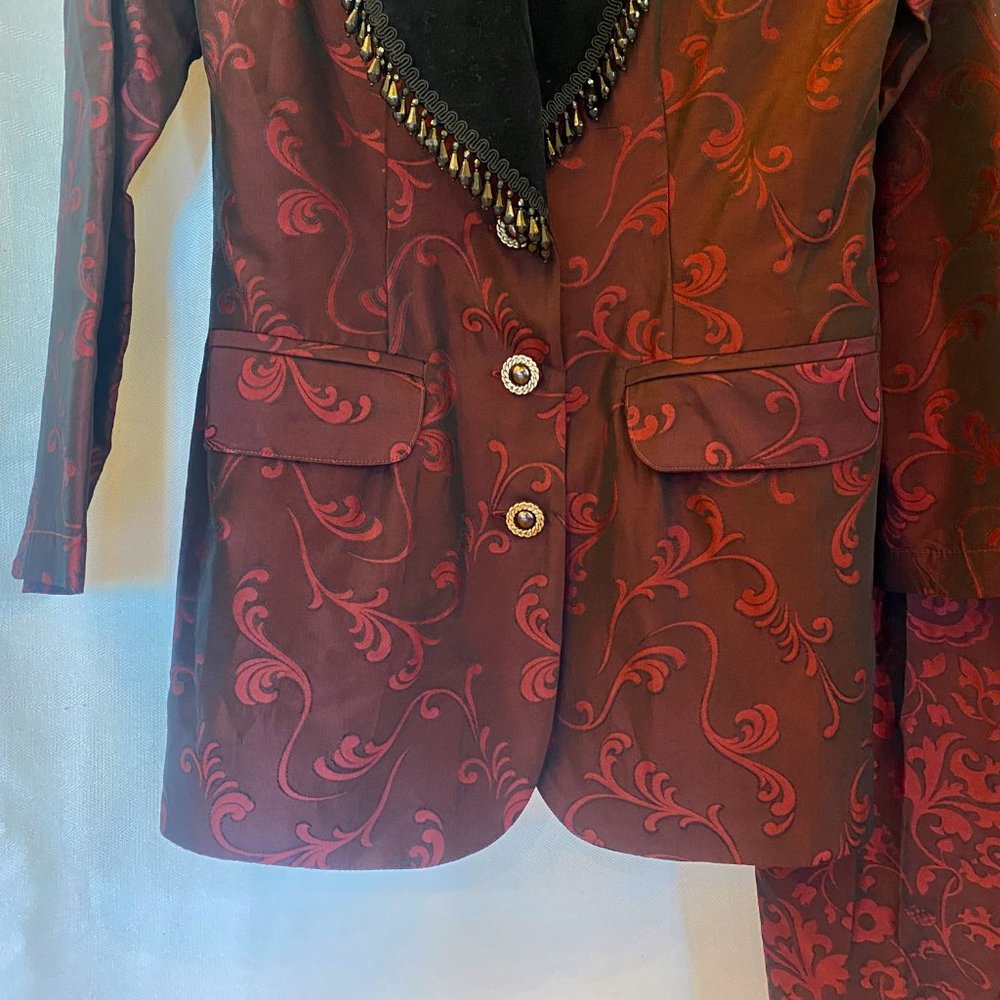 Vintage Sue Wong Brocade Velvet beaded collar Pant Suit Set - Picture 8 of 14